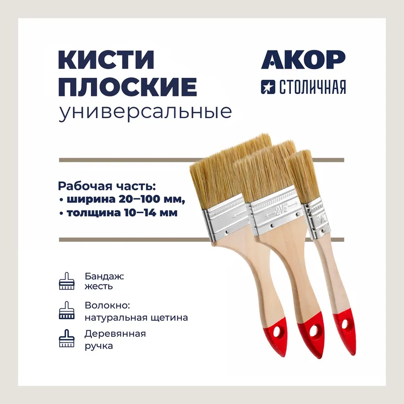Кисть "Столичная" АКОР КФ 25мм