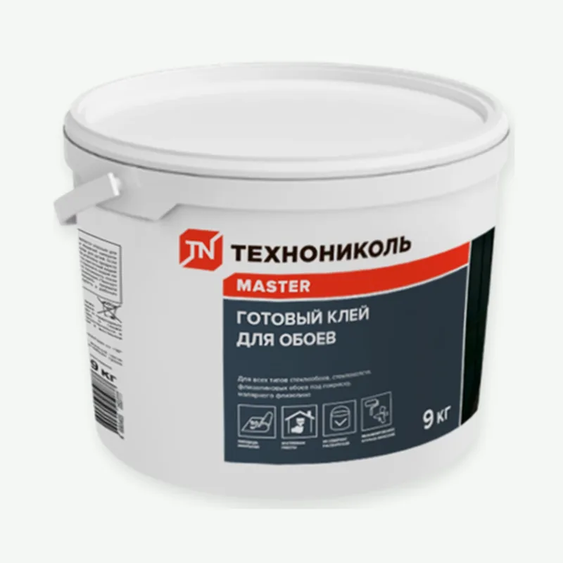 Клей для стеклохолста и стеклообоев готовый MASTER ТЕХНОНИКОЛЬ 9 кг.