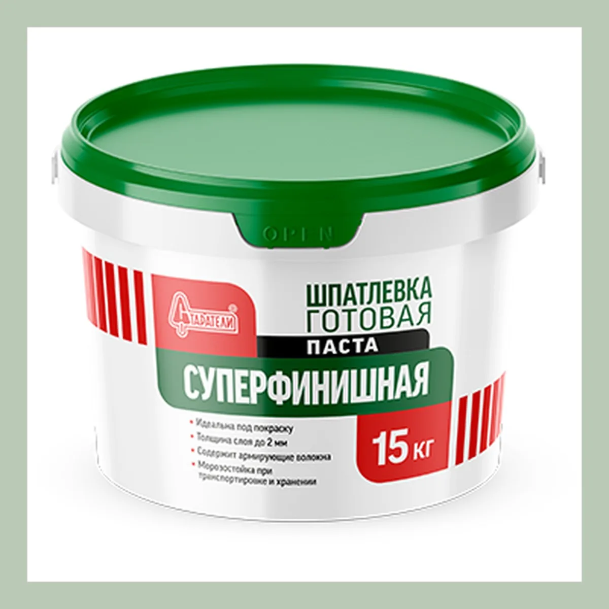 Шпатлевка полимерная готовая супербелая "Суперфинишная" паста 15 кг — официальный вид товара