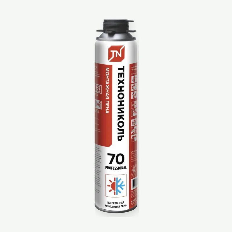 Пена монтажная ТЕХНОНИКОЛЬ 70 PROFESSIONAL всесезонная, 12*1 020 гр.