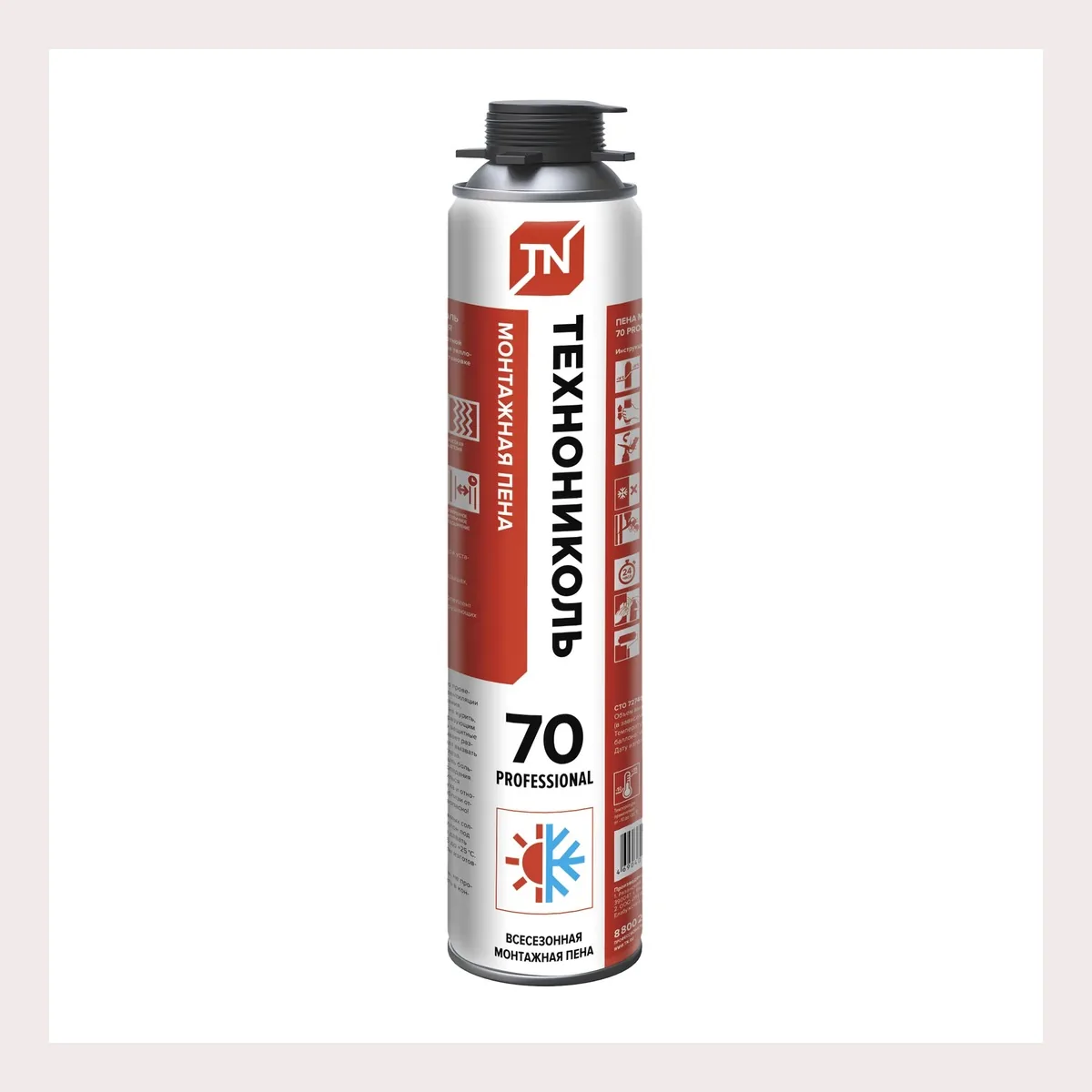 Пена монтажная ТЕХНОНИКОЛЬ 70 PROFESSIONAL всесезонная, 12*1 020 гр. — точный товар